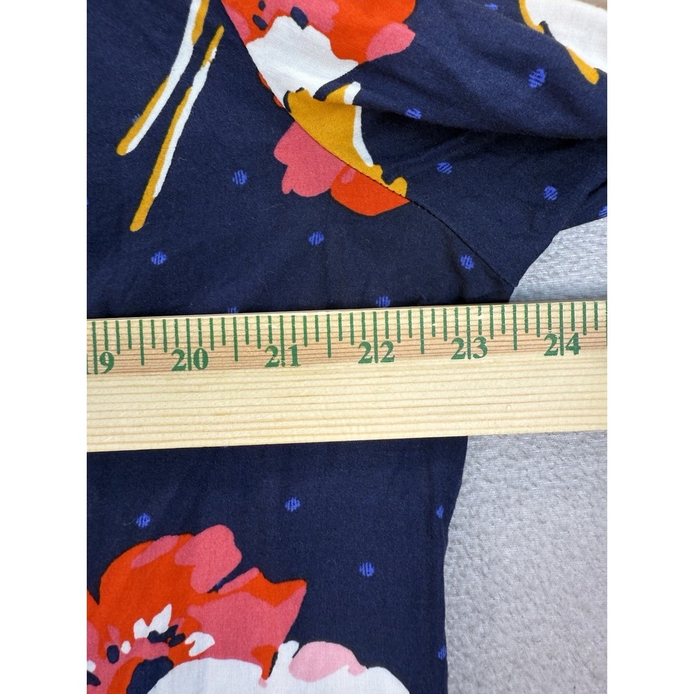 Old Navy Women's Sz XL Multicolor Florals Lace Up Yoke Swing 3/4 Sleeve Dress - Picture 6 of 8